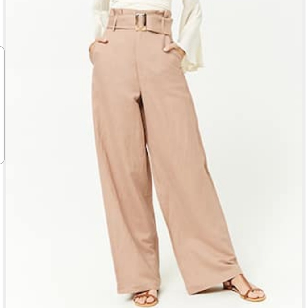 Linen wide leg pants